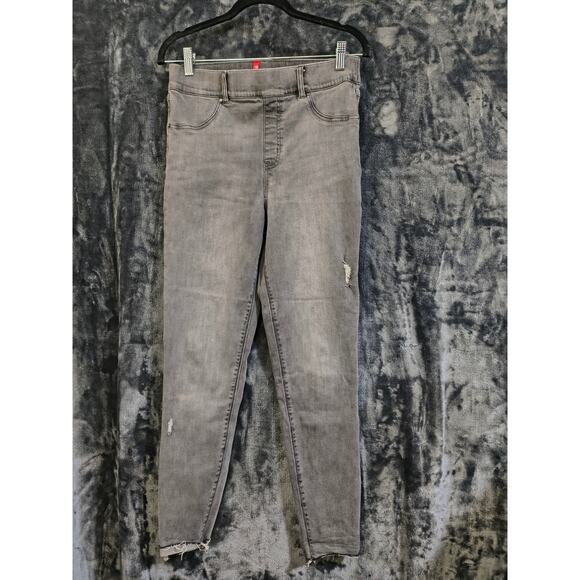 Spanx Black Faded Ankle Skinny High Rise Jeans Large - Picture 1 of 4
